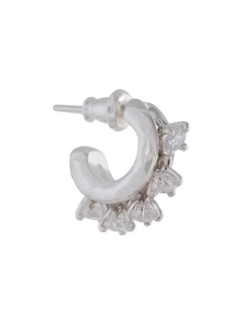 E.M. arete de aro pequeño con aplique de cristal
