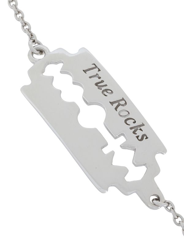 Silver razor blade on sale necklace