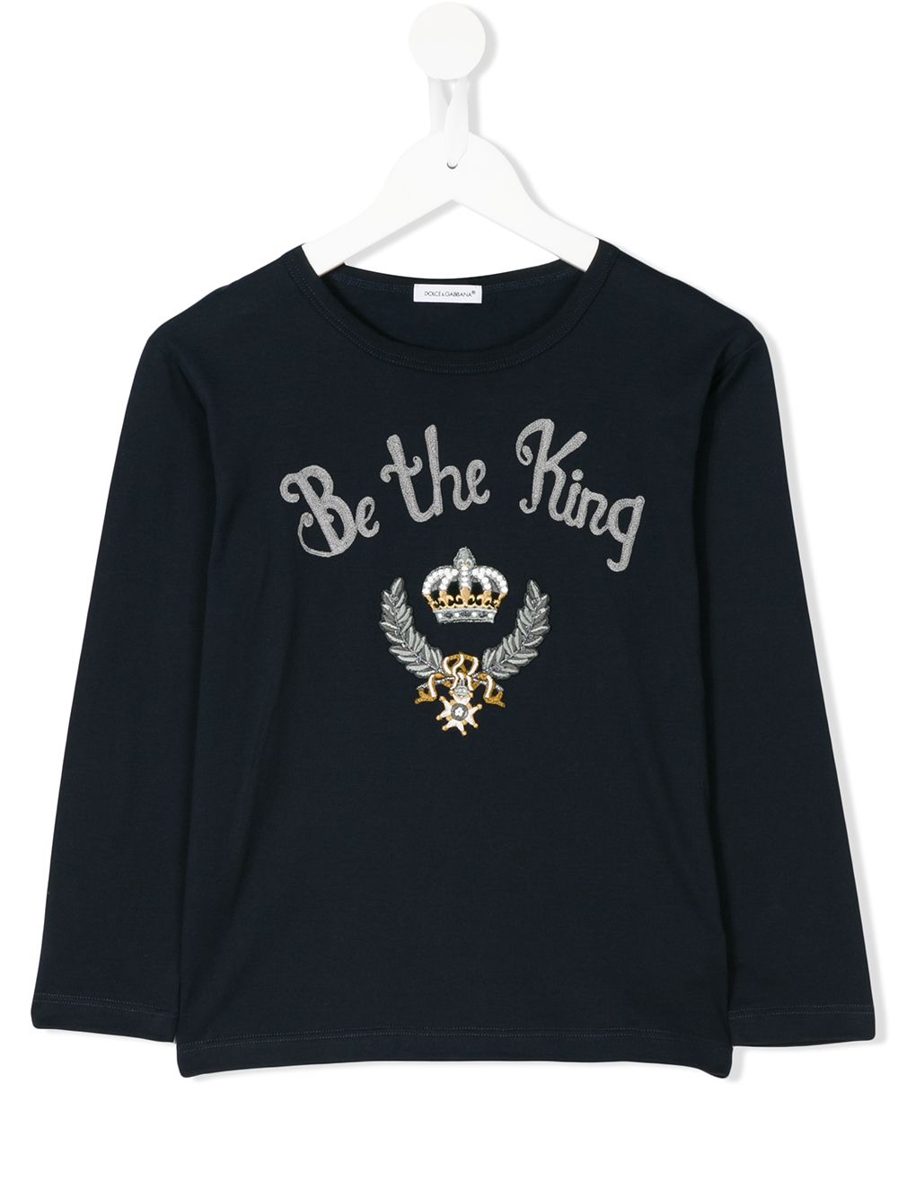 фото Dolce & gabbana kids топ с вышивкой 'be the king'