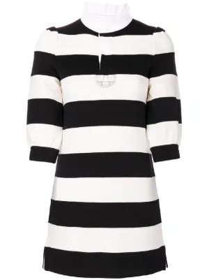 marc jacobs striped mini dress Marc By Marc Jacob Womens Blue Mini Dress Striped Long Sleeve Size S"