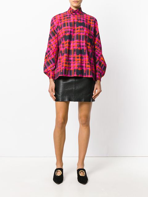 checked blouse material