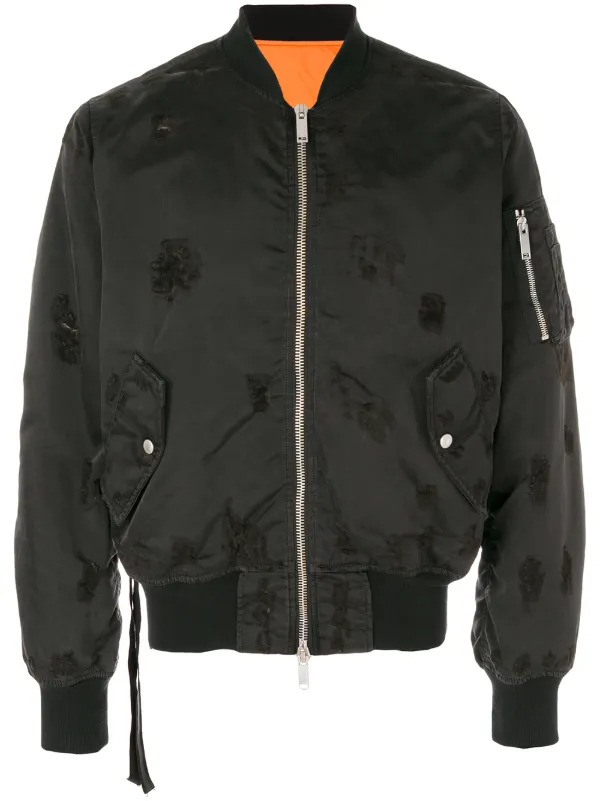 distressed bomber jacket