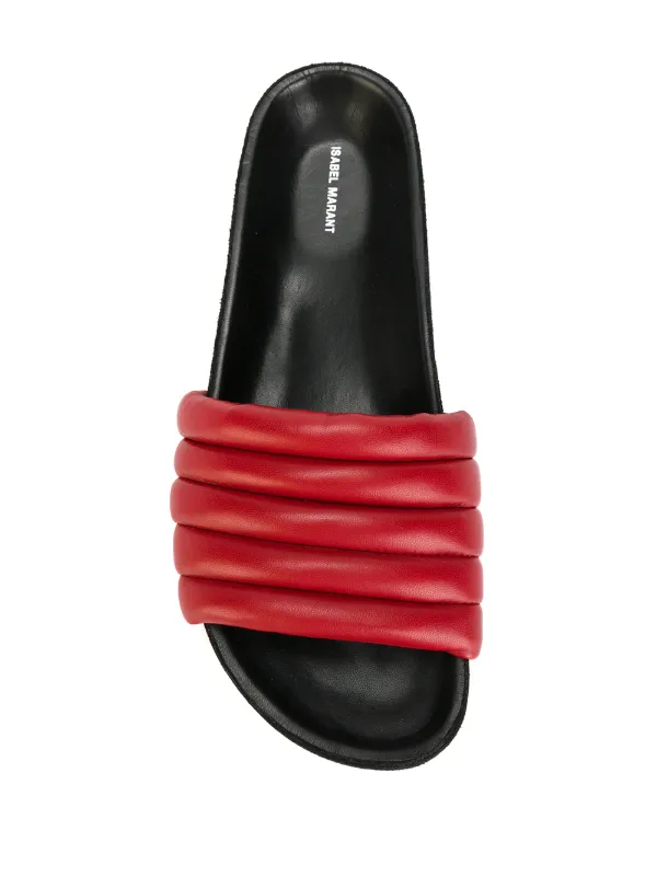 isabel marant hellea quilted leather slides