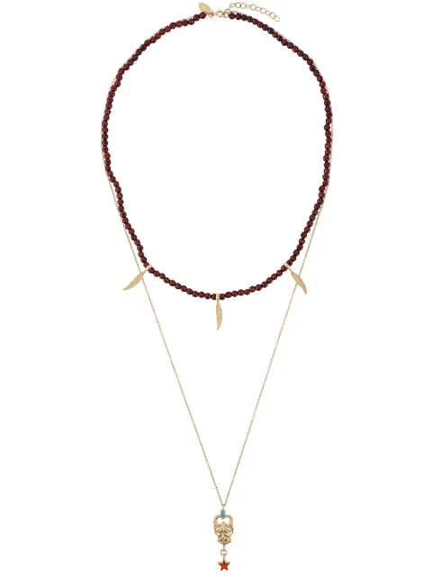 Iosselliani Puro Satyr red agate double necklace