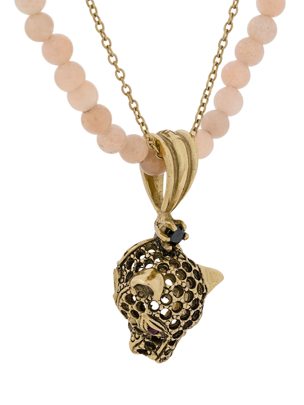  Iosselliani Vergoldete 'puro Cheetah' Sterlingsilberhalskette Mit Rosenquartz Und Zirkonstein   Metallic 