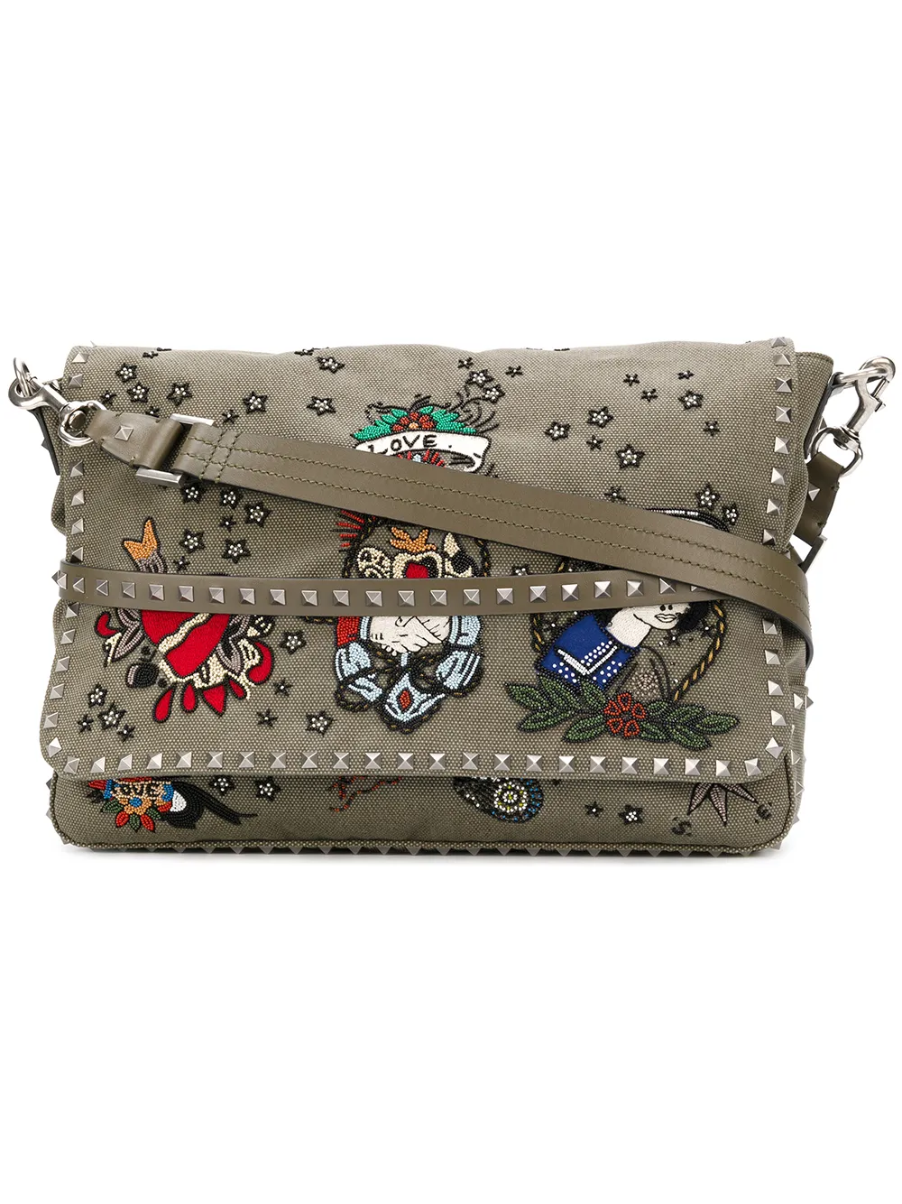 VALENTINO - Valentino Garavani Tattoo Embroidered メッセンジャーバッグ