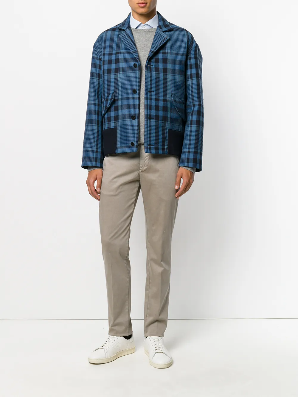 Valentino Garavani tartan jacket Blauw