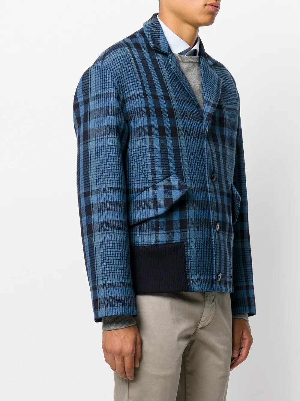 Valentino Garavani tartan jacket Blauw