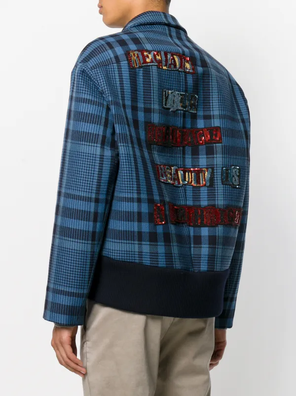 Valentino ヴァレンティノ チェック コート ジャケット Valentino Garavani チェック柄 ジャケット | ブルー | FARFETCH JP