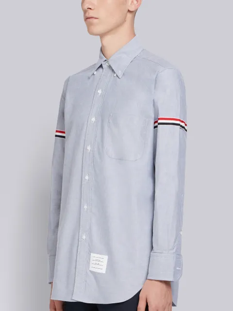 WHITE OXFORD SEAMED ELASTIC STRIPE CLASSIC SHIRT | Thom Browne ...