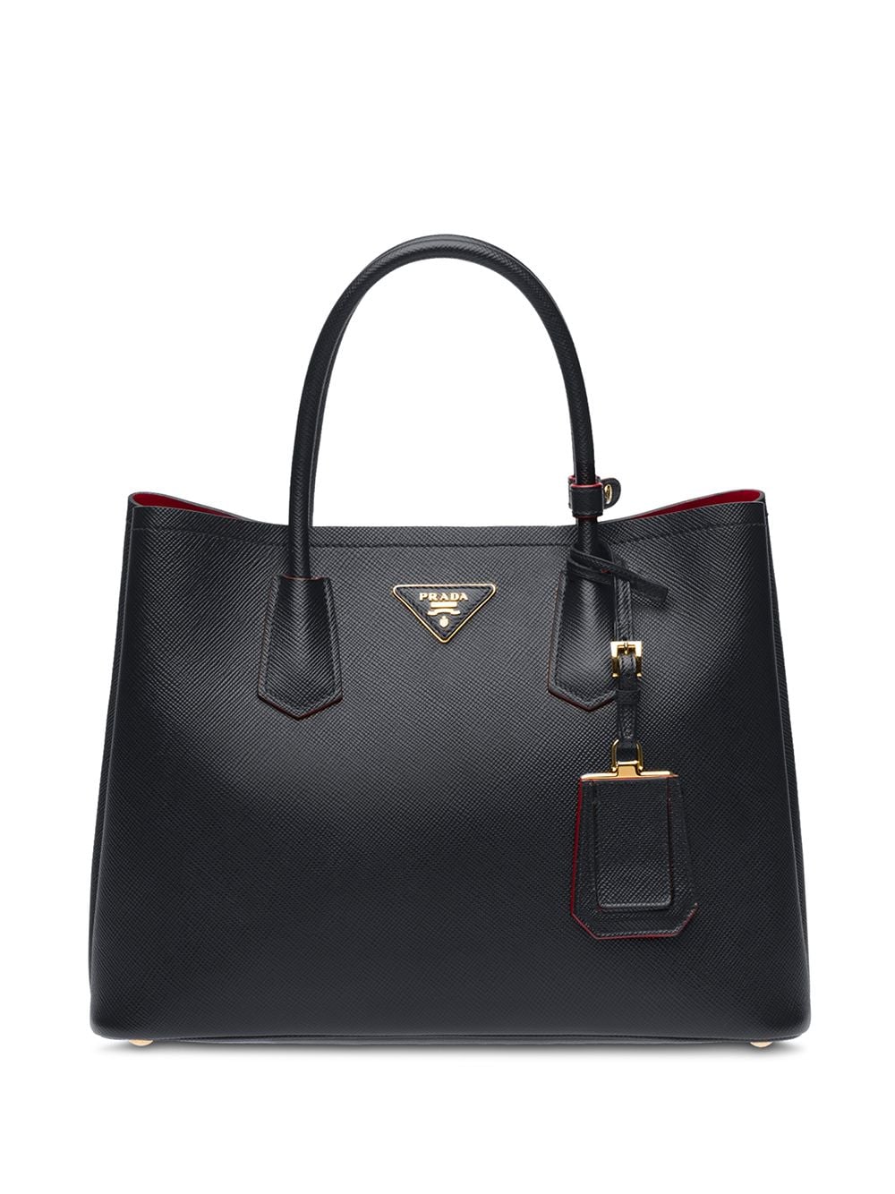 Prada Saffiano Cuir Double red Large Tote bag 