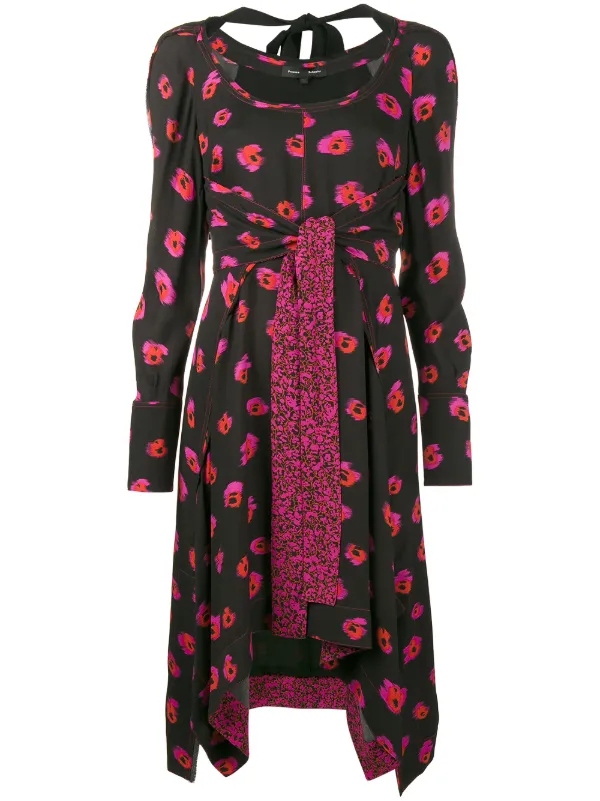 pink and black long sleeve dress