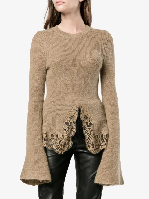 Givenchy Knitted Lace Hem Jumper | Farfetch.com