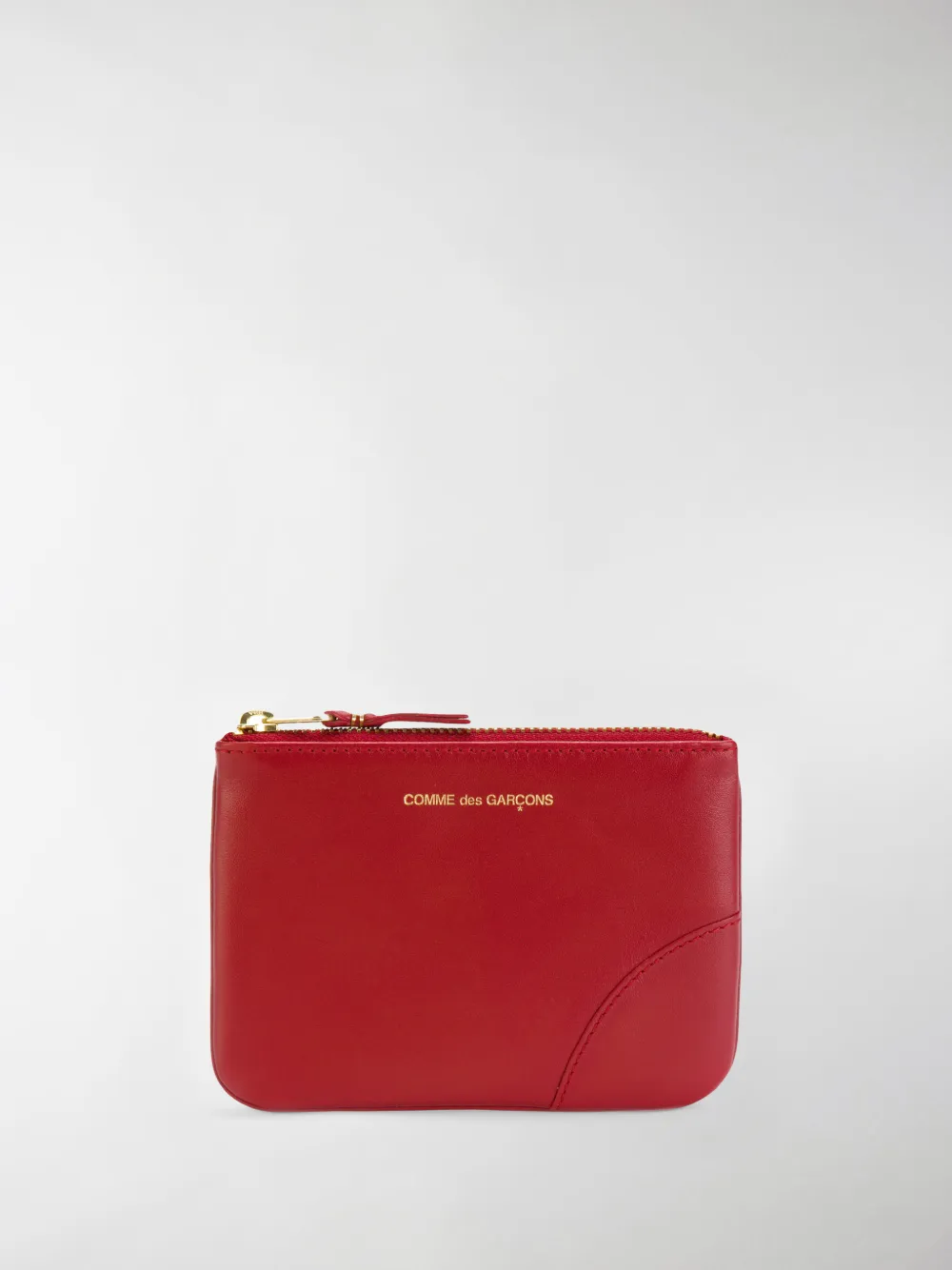 Image of Comme Des Garçons Wallet logo stamp zip wallet