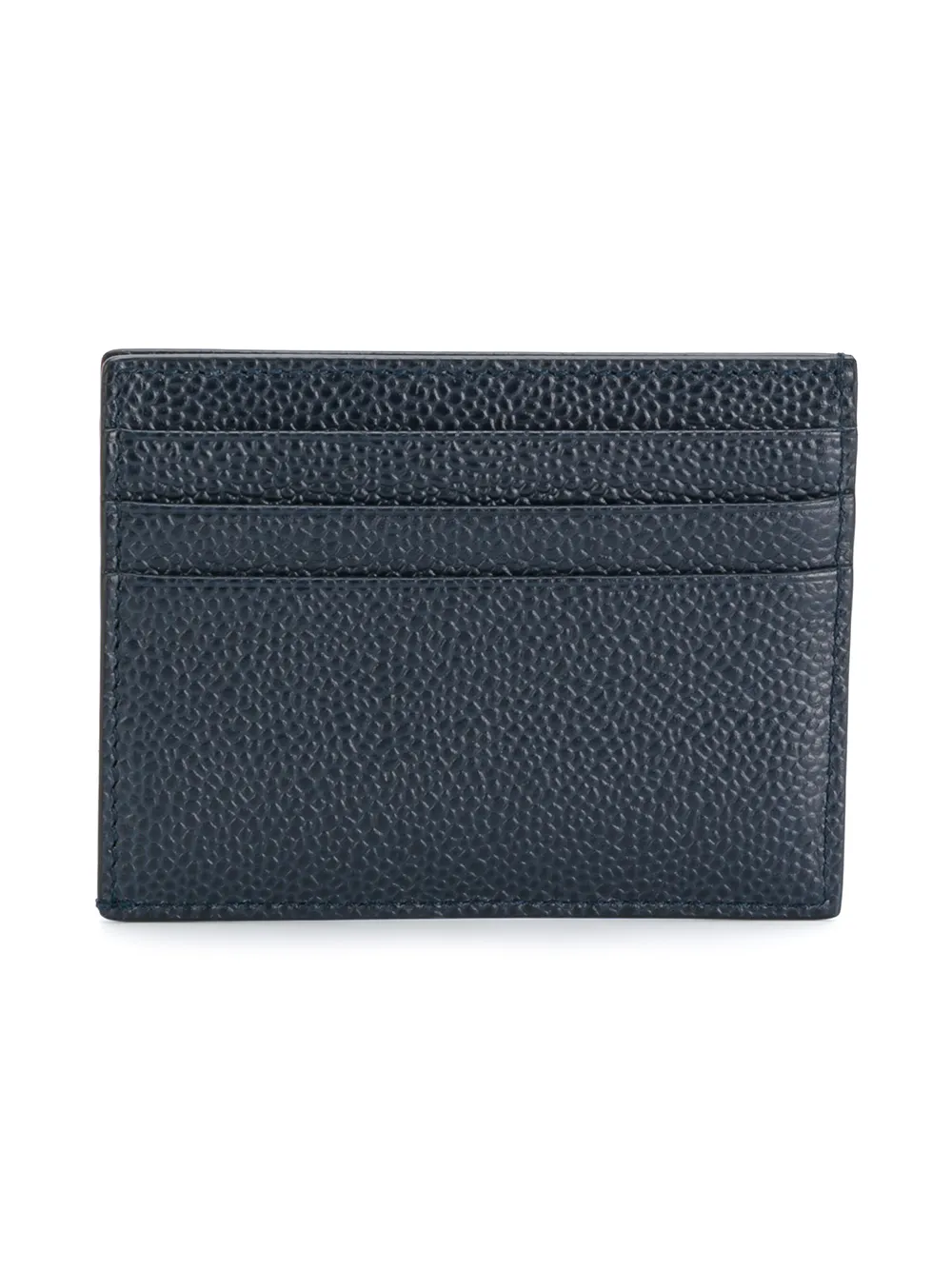 Thom Browne Card Holder With Note Compartment In Pebble Grain - Blauw