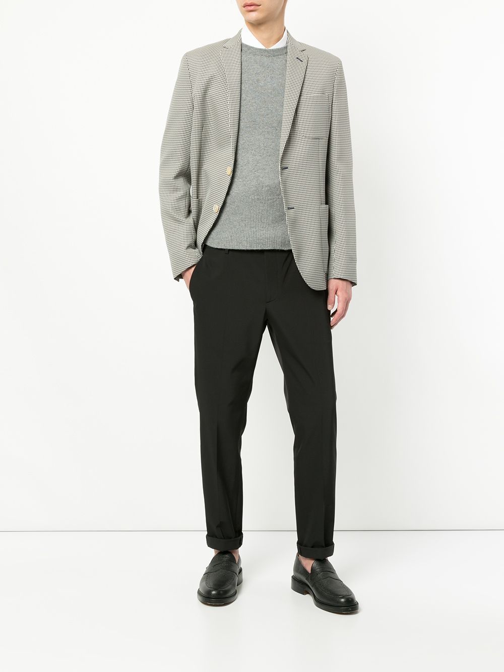 Shop Thom Browne 4-bar Cashmere Pullover In 055 Light Grey