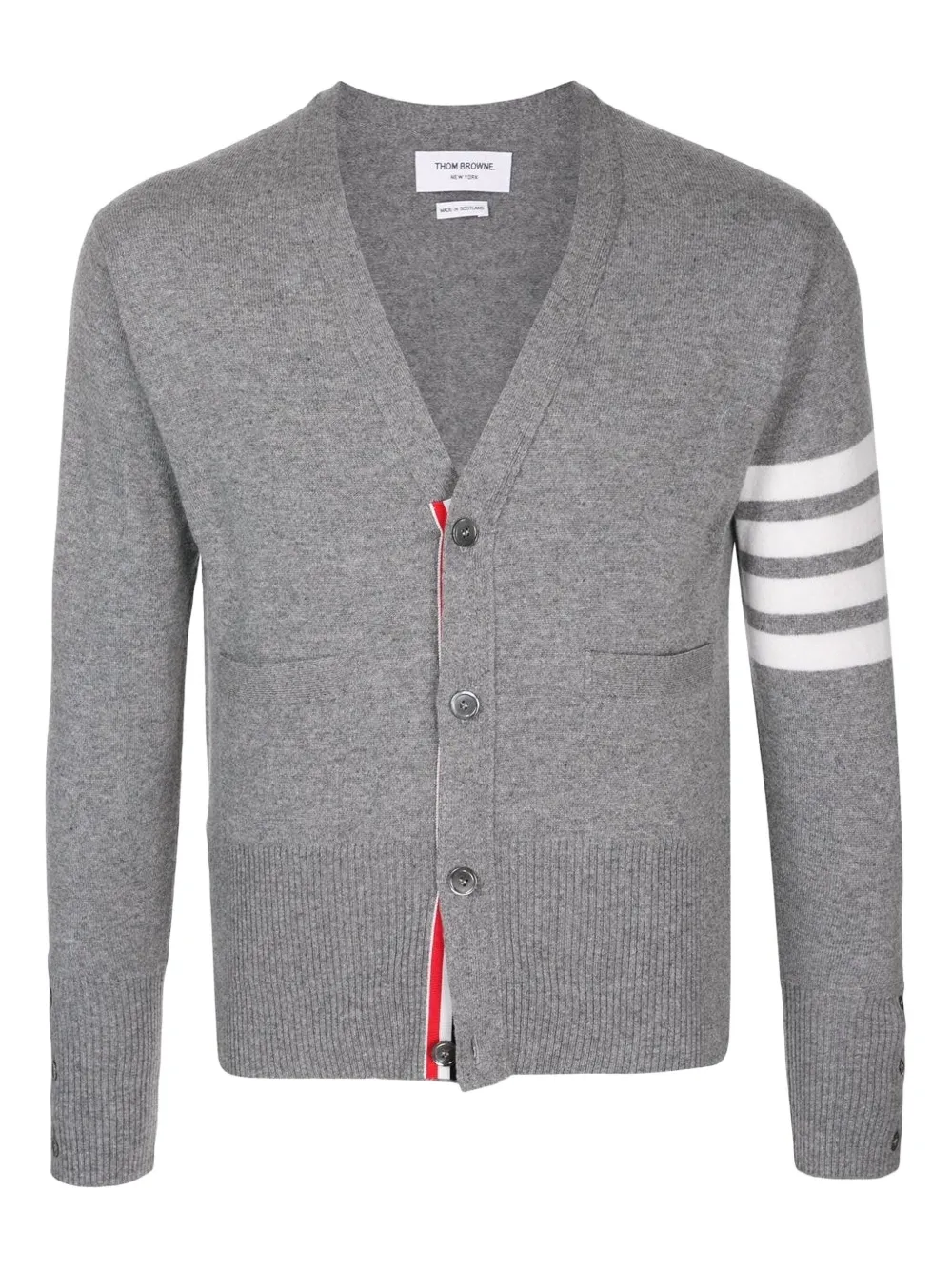 Thom Browne 4BAR カシミア カーディガン - グレー Thom Browne 4BAR カシミア カーディガン - グレー