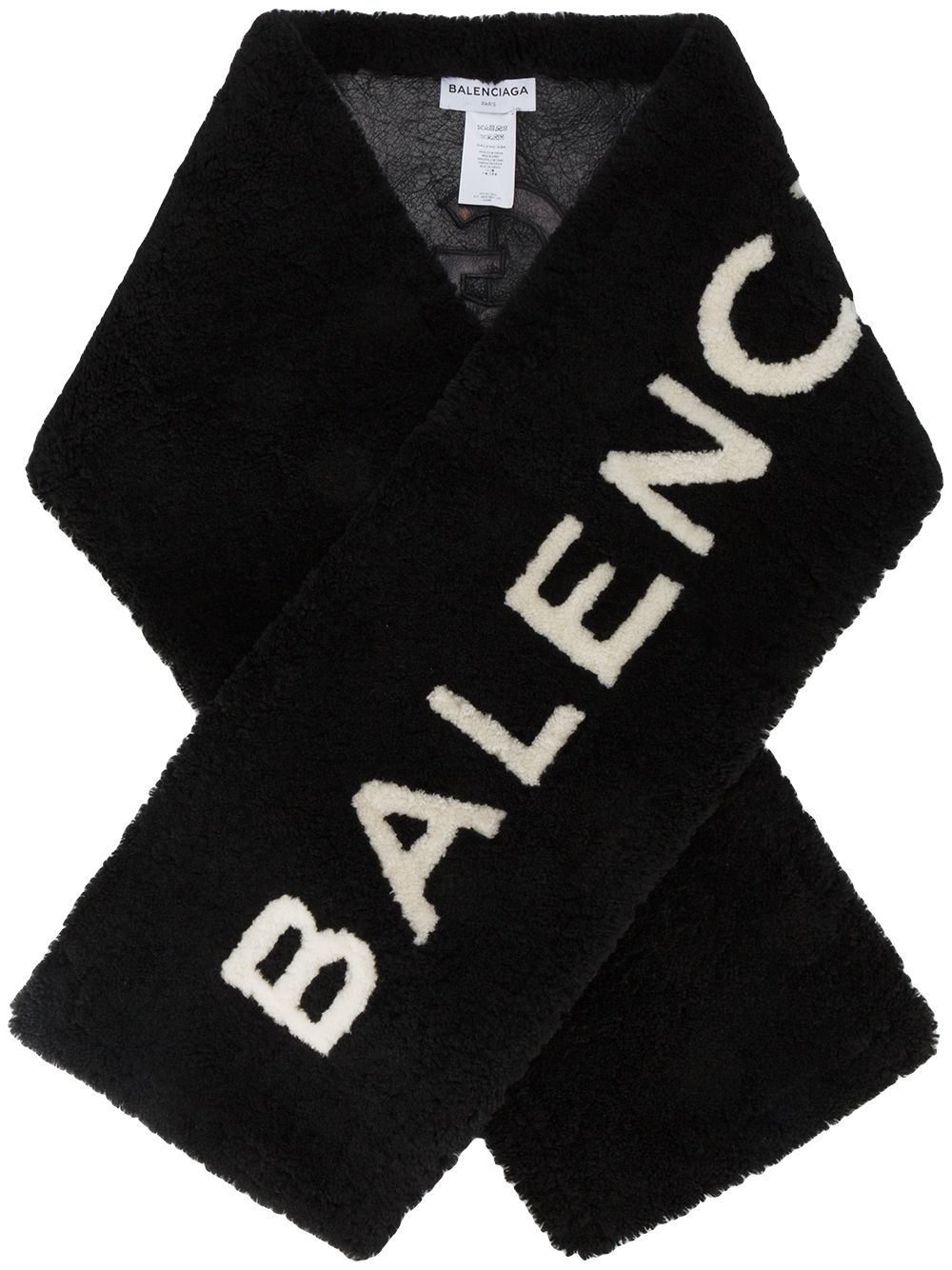фото Balenciaga шарф с логотипом из овчины