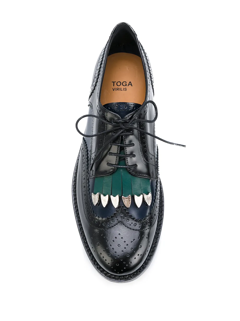 Toga Virilis fringed-embellished Leather Brogues - Farfetch