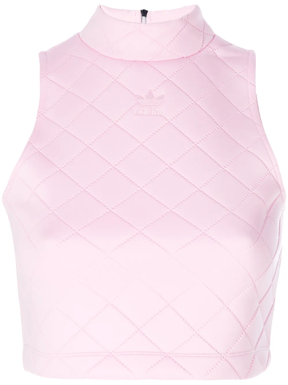 adidas キルティング クロップドトップス - ピンク adidas キルティング クロップドトップス - ピンク