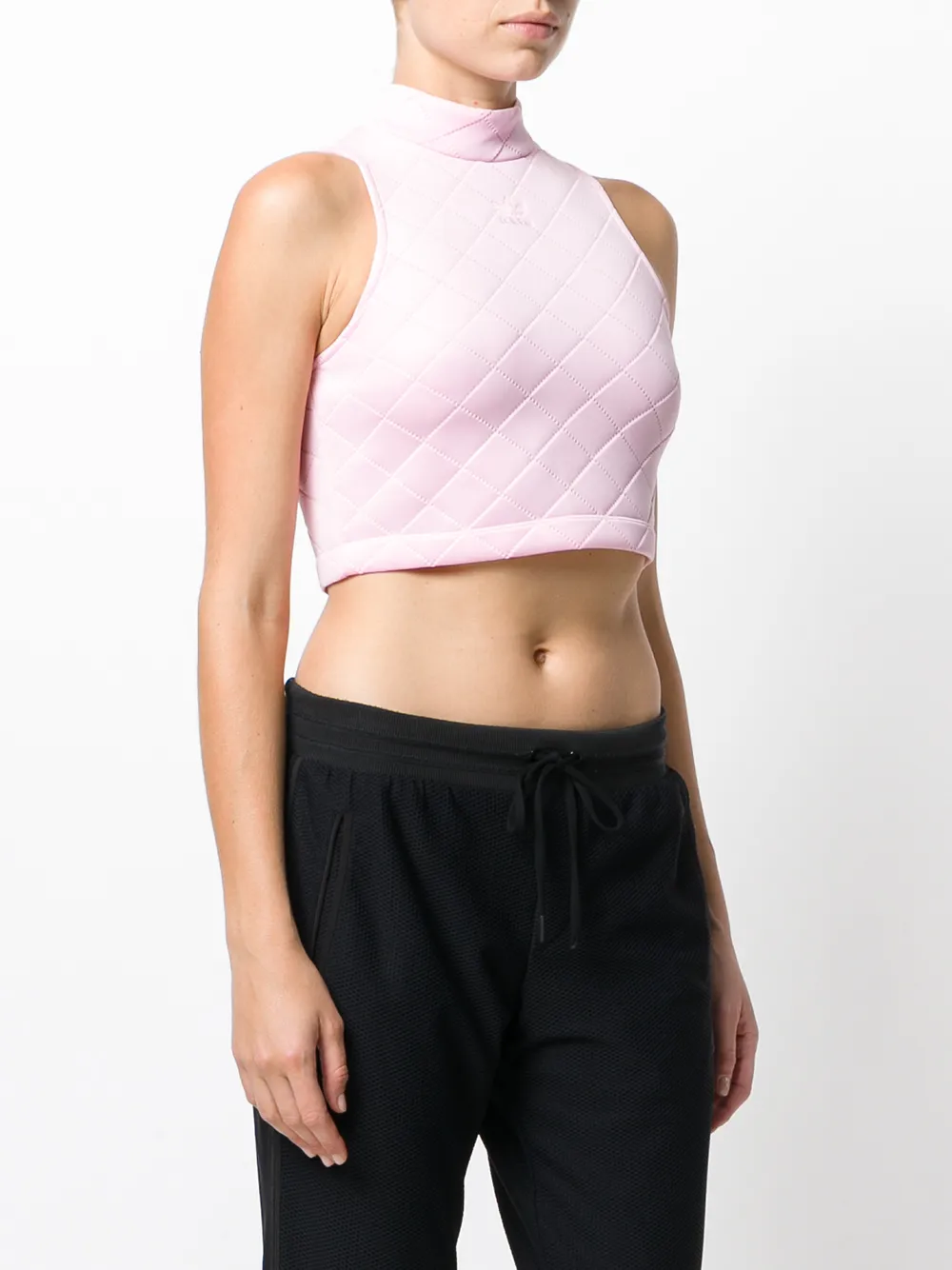 adidas Originals diamond embossed crop top Roze