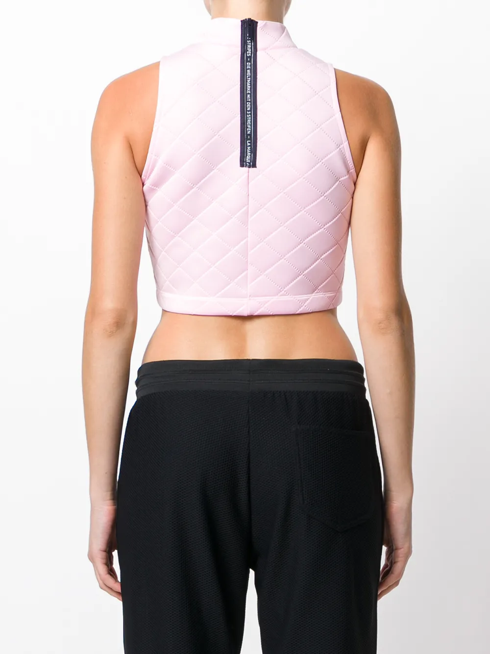 adidas Originals diamond embossed crop top Roze