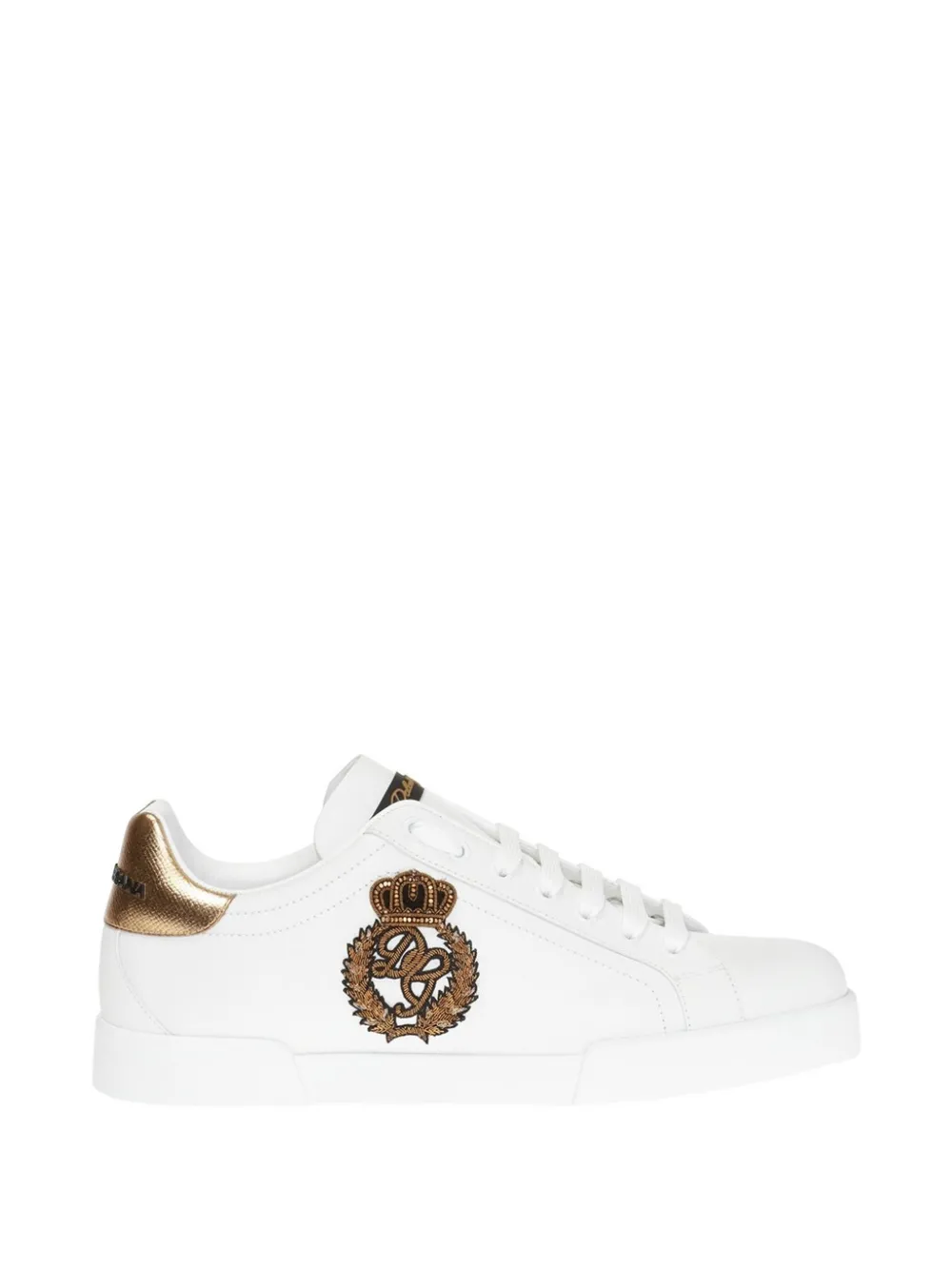 Dolce & Gabbana Portofino Sneakers mit Kronen-Patch - Weiß