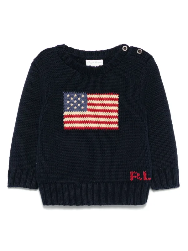 POLO RALPH LAUREN KIDS Suéter The Iconic Flag Com Intarsia De