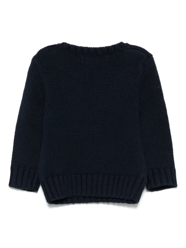 POLO RALPH LAUREN KIDS flag-embroidered Knitted Sweater Blue FARFETCH IN