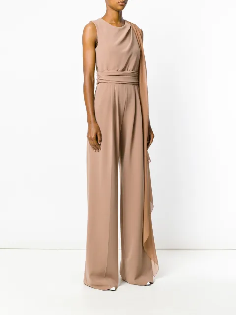 Max Mara Draped Wide Leg Jumpsuit 