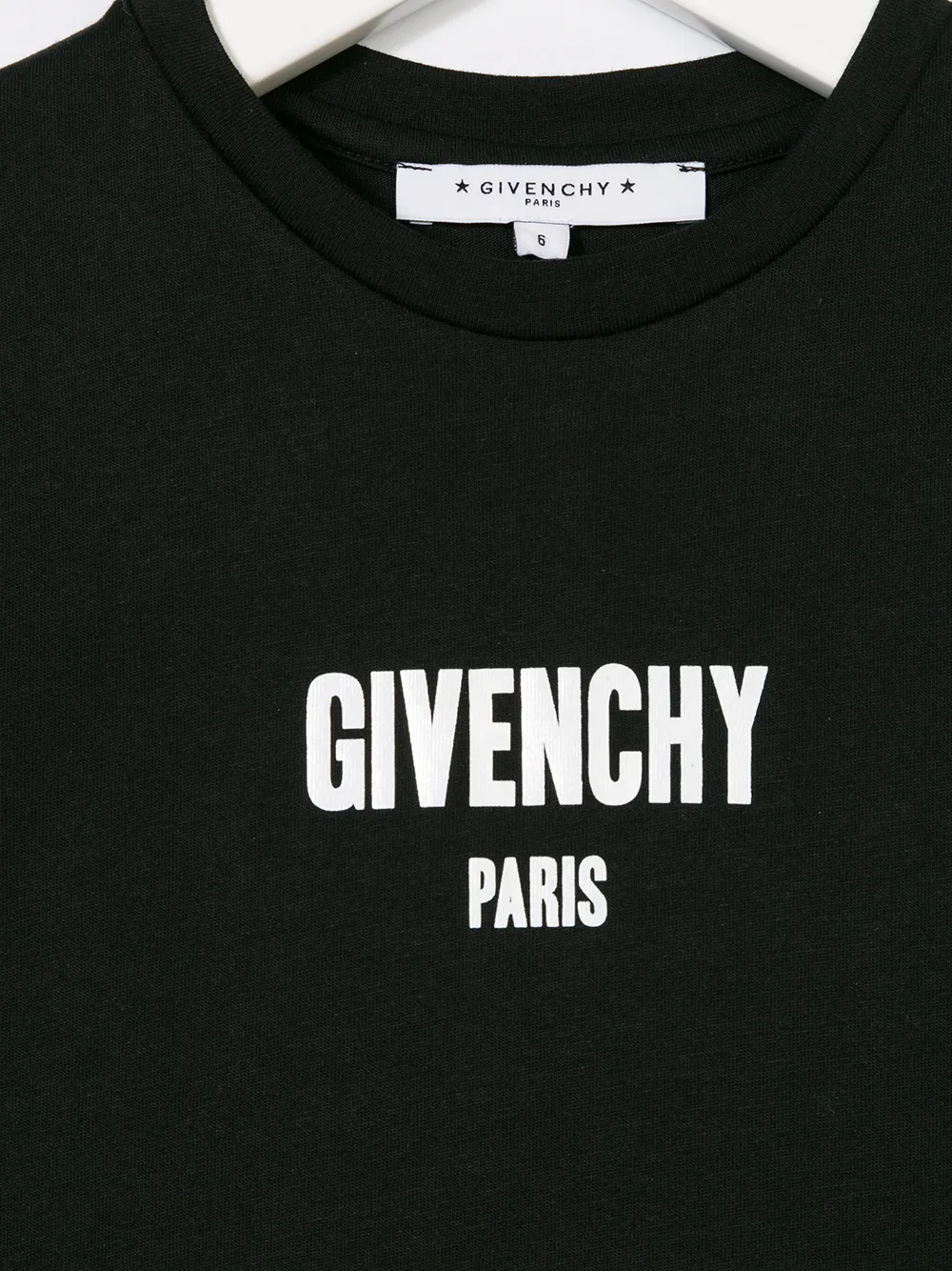 Givenchy Kids logo print T-shirt Zwart