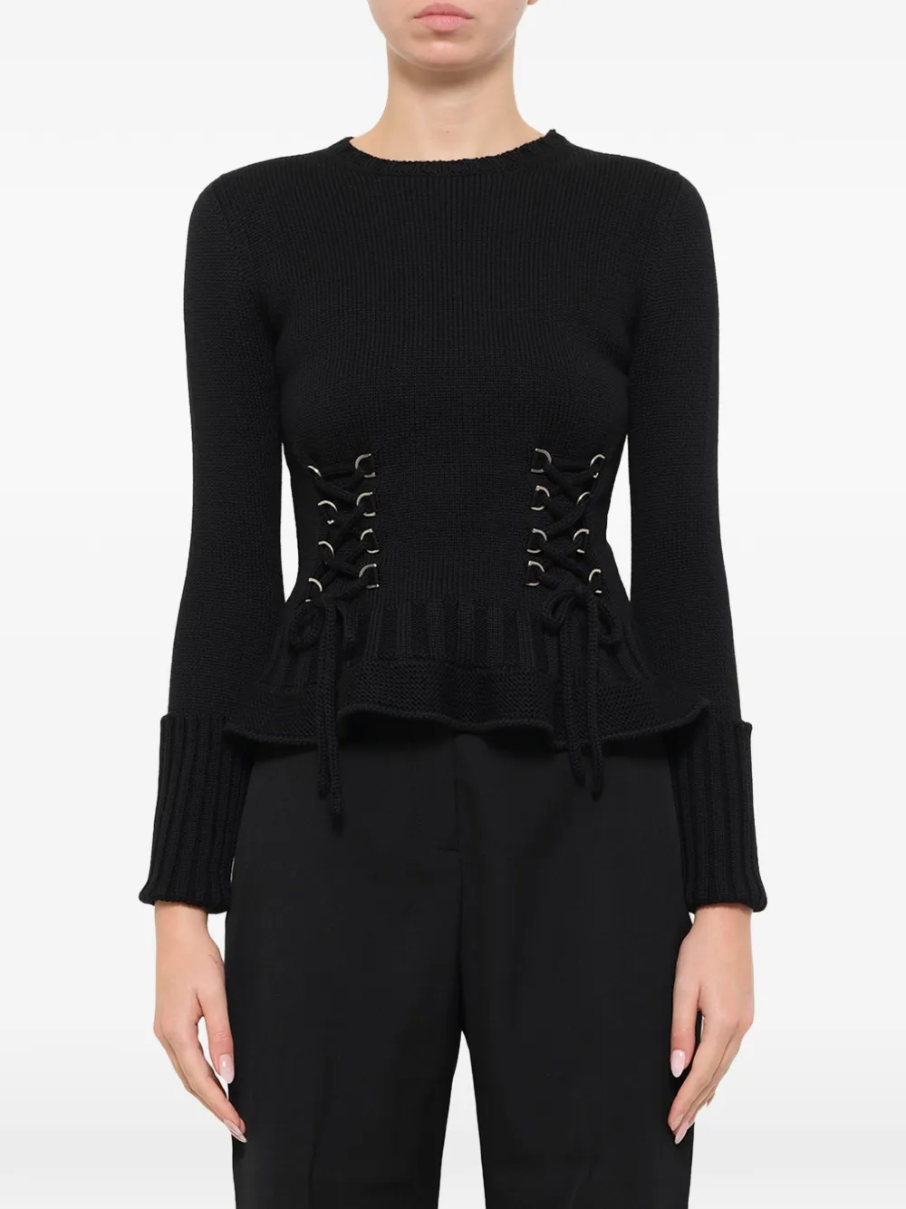 Alexander McQueen Maglione con laccetti - Nero