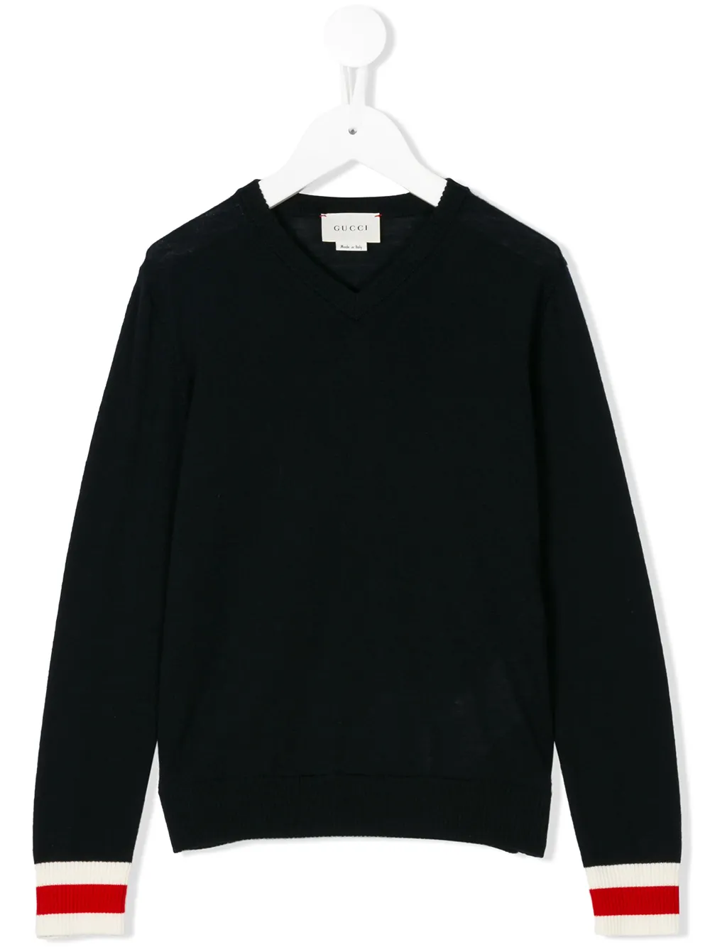kids black v neck jumper