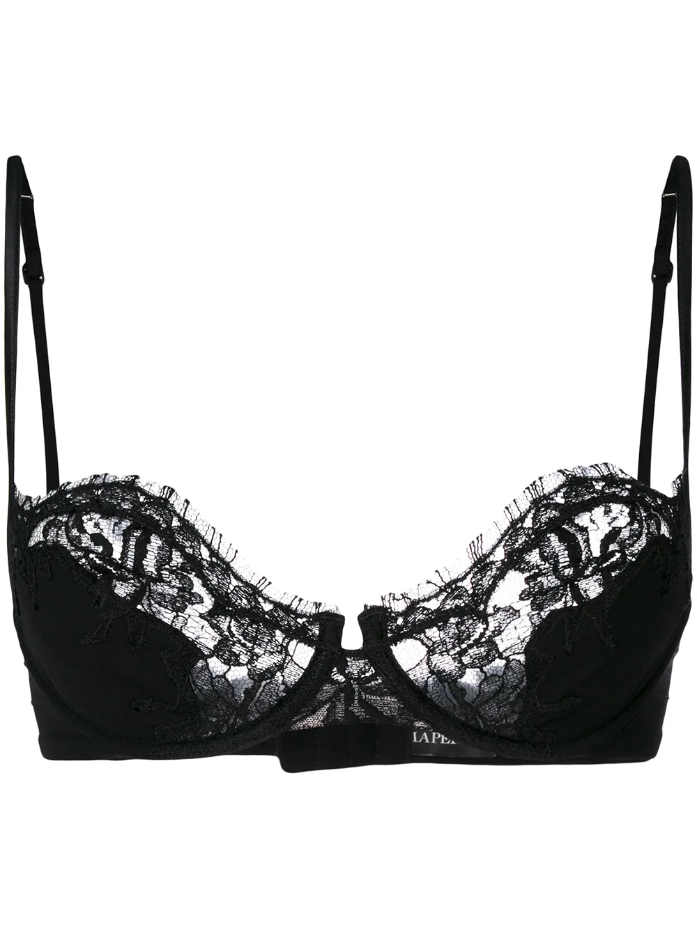 La Perla Slip brasiliano in tulle ricamato - Nero