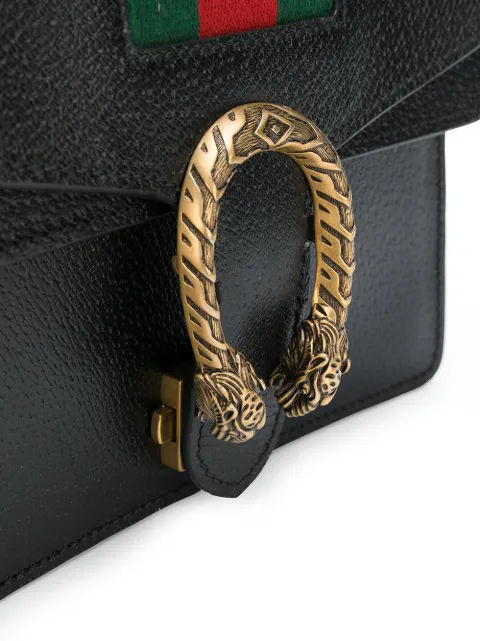 dionysus web stripe leather wallet on a chain