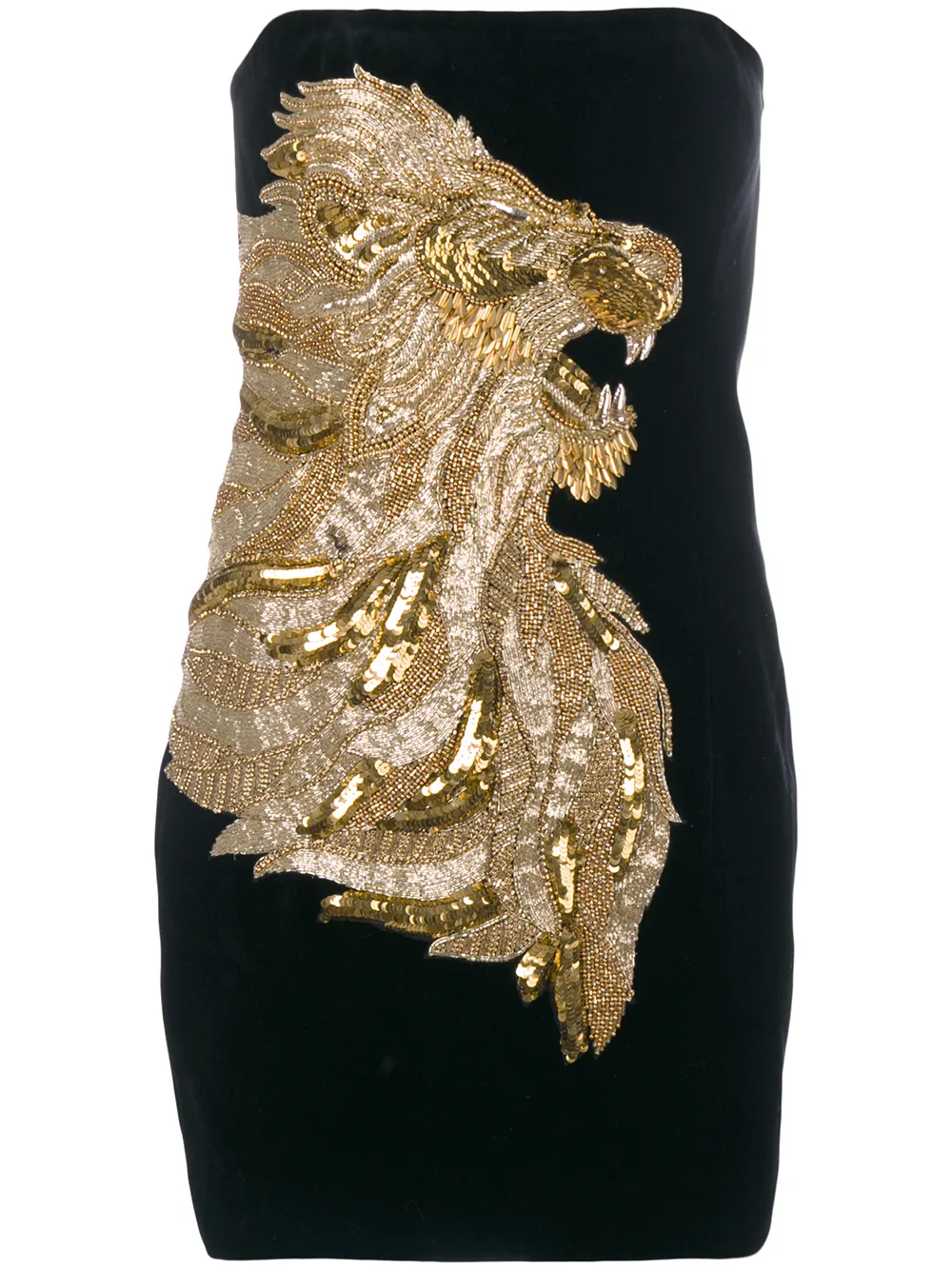Balmain lion embossed mini dress | Black | Image 1