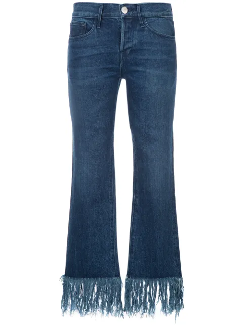 3x1 fringed slim-fit jeans