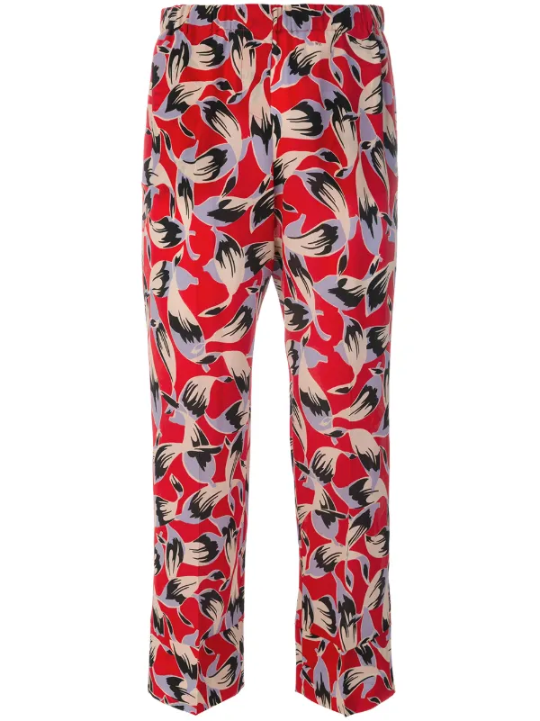 printed cropped trousers