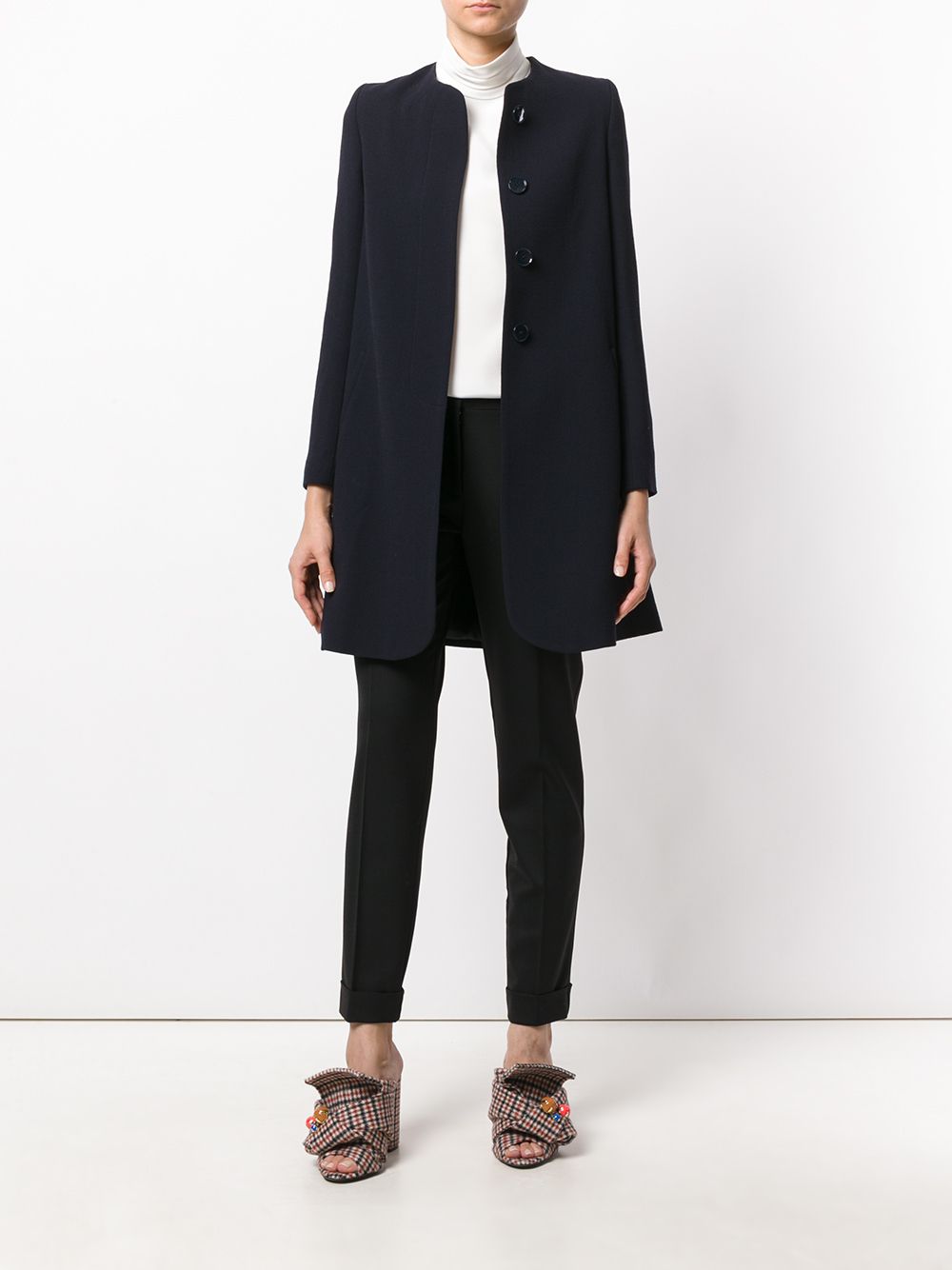 Shop Goat Redgrave Collarless Coat In Blue