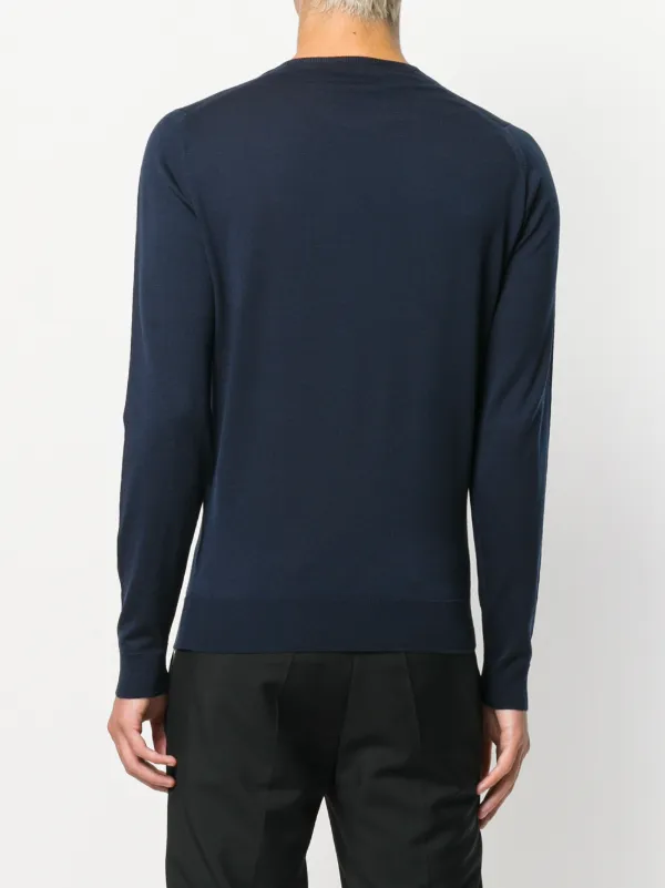 John Smedley crew-neck Knit Jumper | Blue | FARFETCH TW