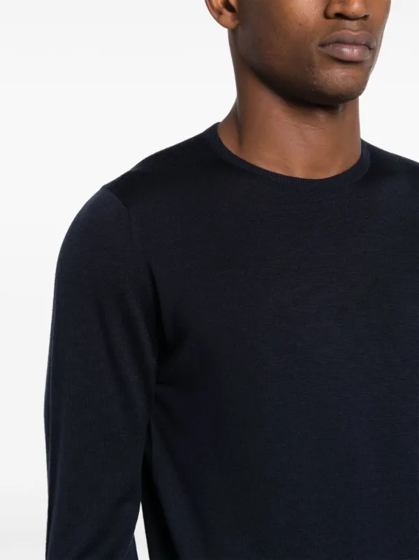 John Smedley crew-neck Knit Jumper | Blue | FARFETCH TW