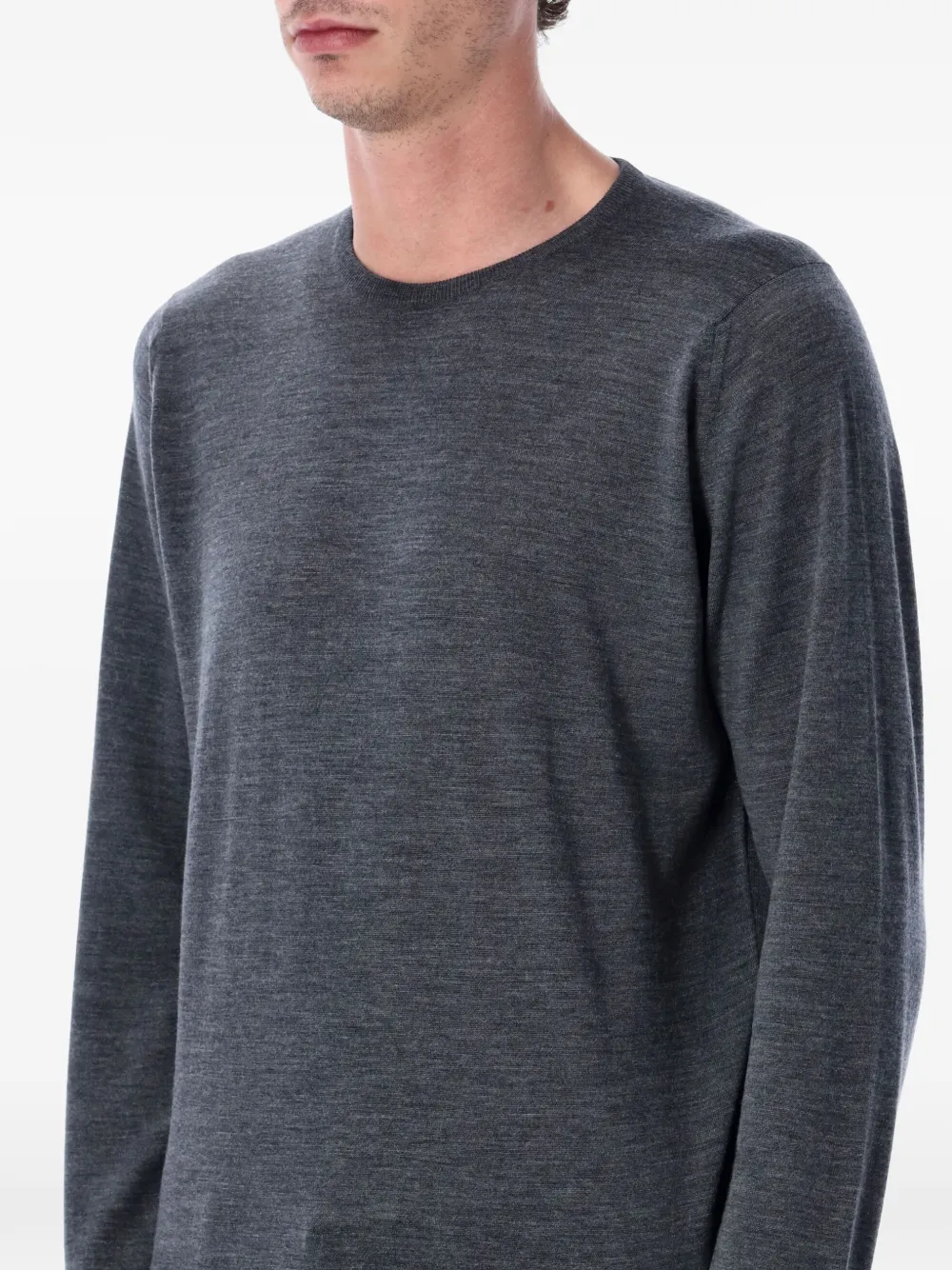  John Smedley Pullover Mit Rundem Ausschnitt   Grau 