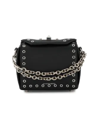 Alexander Mcqueen Black Eyelet Box Mini Leather Bag Farfetch Alexander Mcqueen Black Eyelet Box Mini Leather Bag