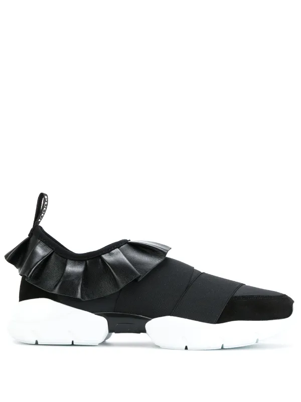 ruffle slip on sneakers