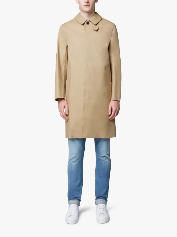 Kelp Bonded Cotton 3/4 Mackintosh Coat