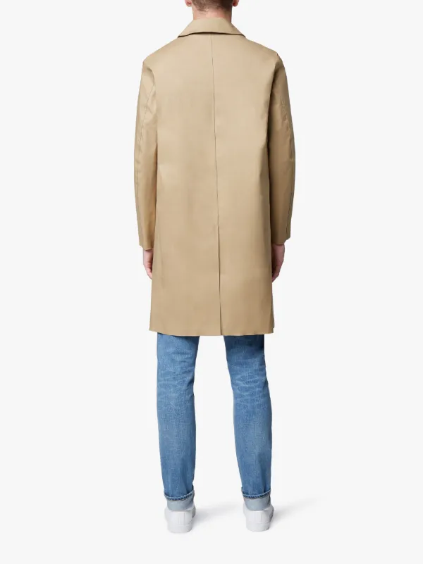 Kelp Bonded Cotton 3/4 Mackintosh Coat
