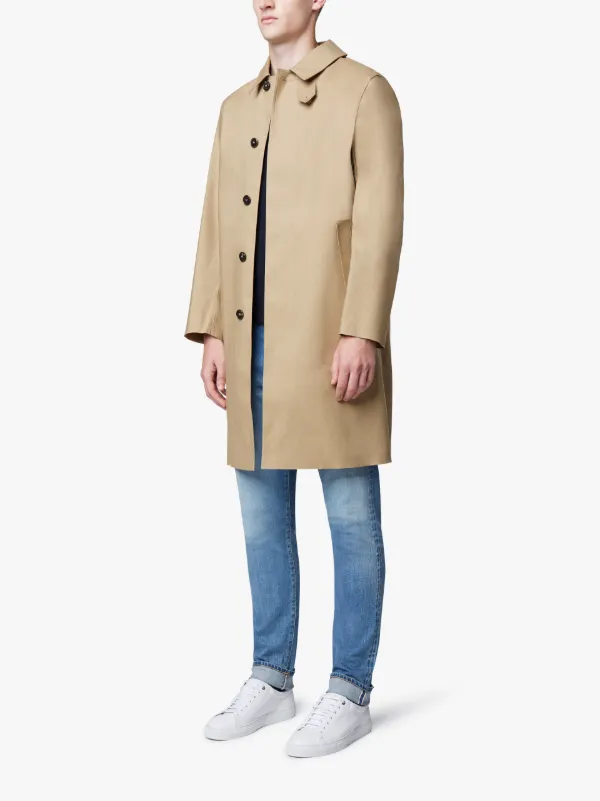 Kelp Bonded Cotton 3/4 Mackintosh Coat