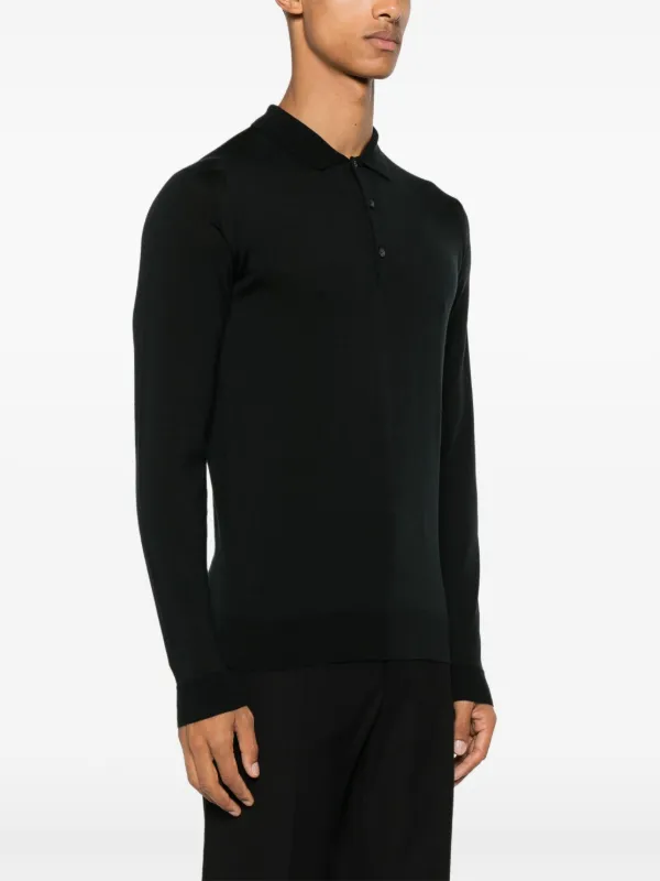 Tシャツ・カットソー JOHN SMEDLEY FW24 BELPER SHIRT LS (BELPER INK) Belper - Classic Extra Fine Merino Wool Shirt | John Smedley