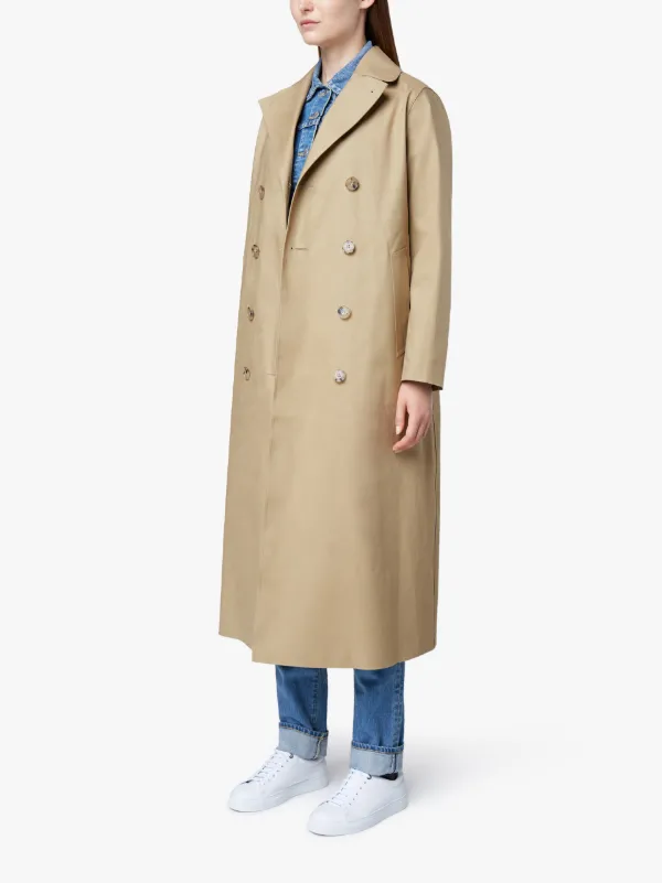 Kelp Bonded Cotton Long Trench Coat