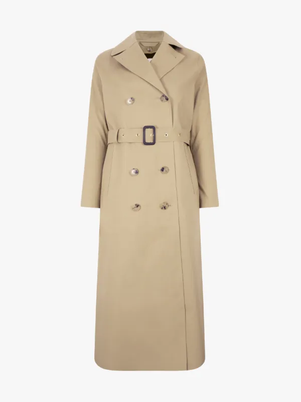 Kelp Bonded Cotton Long Trench Coat